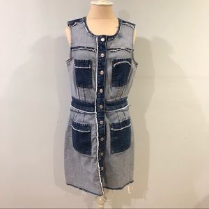 7 For All Mankind Two-Tone Denim Dress